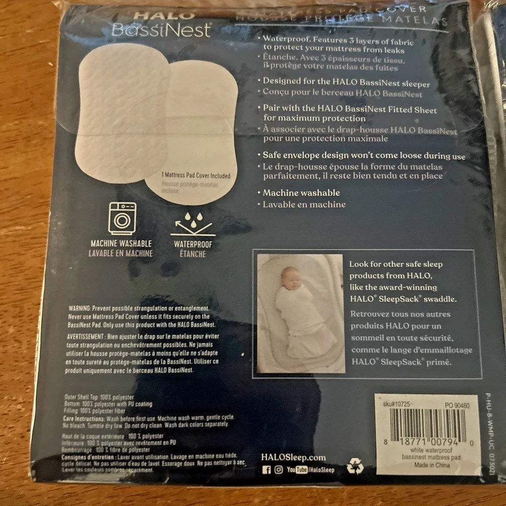 Halo Bassinest Waterproof Mattress Pads Swivel or Glide Sleeper NEW LOT of 2